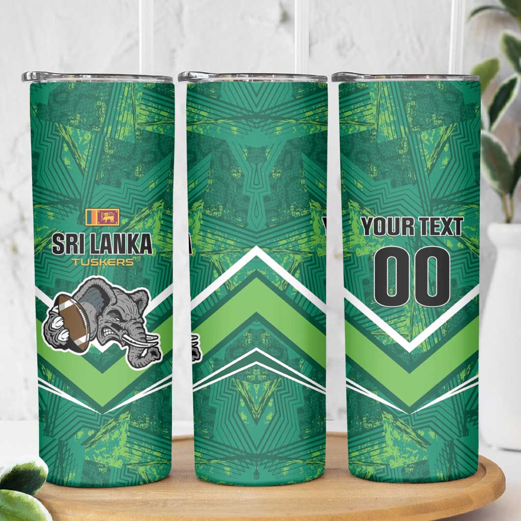 Custom Sri Lanka Rugby Skinny Tumbler Tuskers Go Champions