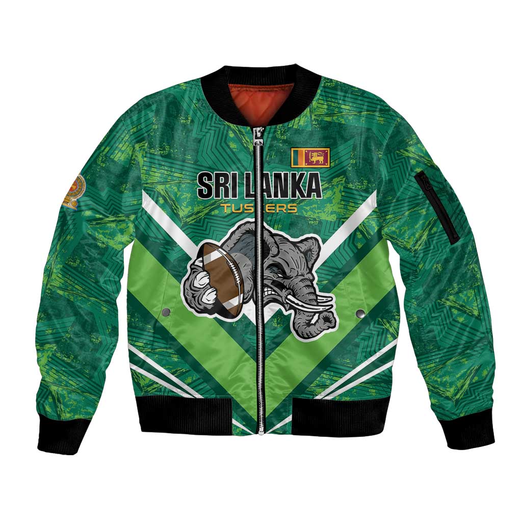 Custom Sri Lanka Rugby Sleeve Zip Bomber Jacket Tuskers Go Champions