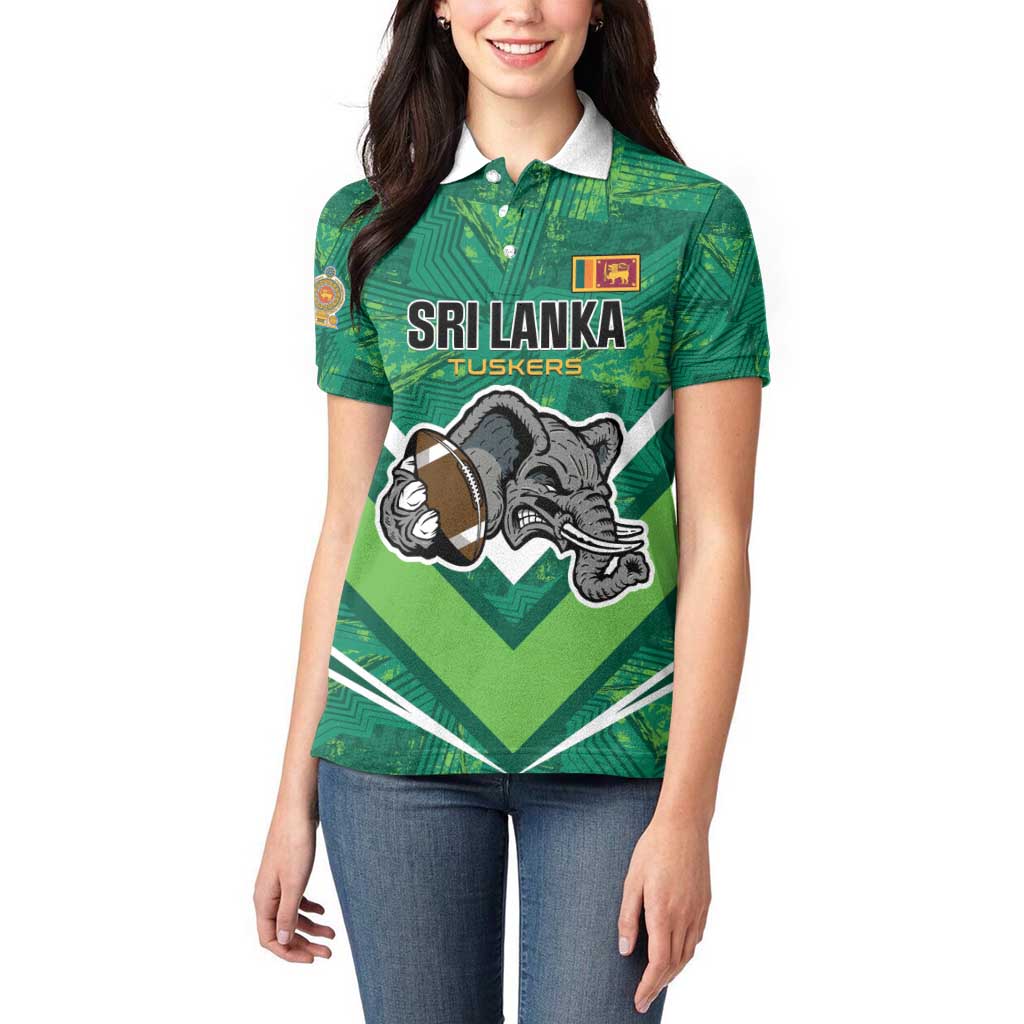 Custom Sri Lanka Rugby Women Polo Shirt Tuskers Go Champions