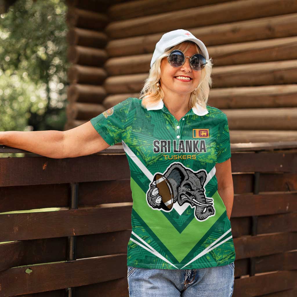 Custom Sri Lanka Rugby Women Polo Shirt Tuskers Go Champions