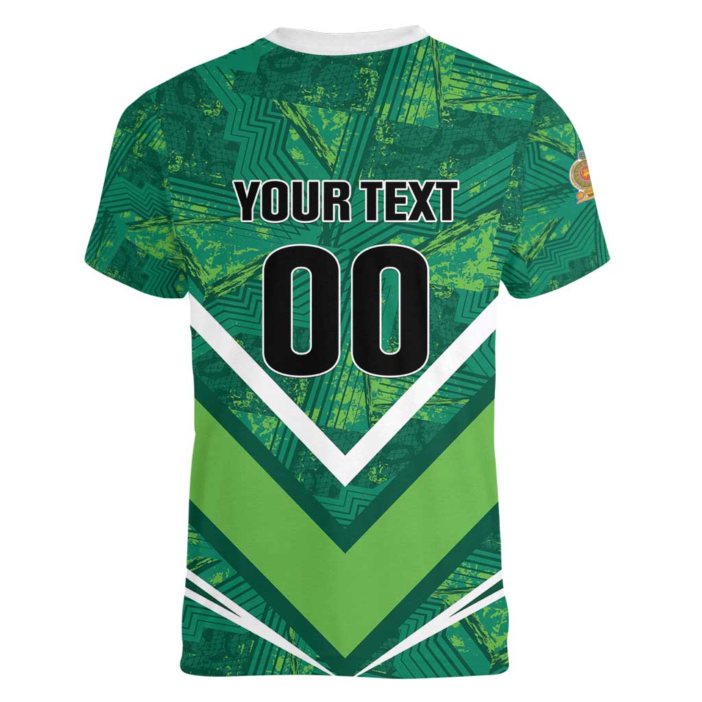 Custom Sri Lanka Rugby Women V-Neck T-Shirt Tuskers Go Champions