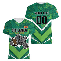 Custom Sri Lanka Rugby Women V-Neck T-Shirt Tuskers Go Champions