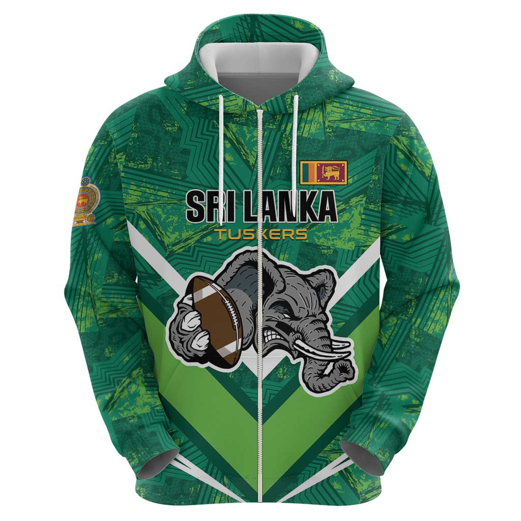 Custom Sri Lanka Rugby Zip Hoodie Tuskers Go Champions