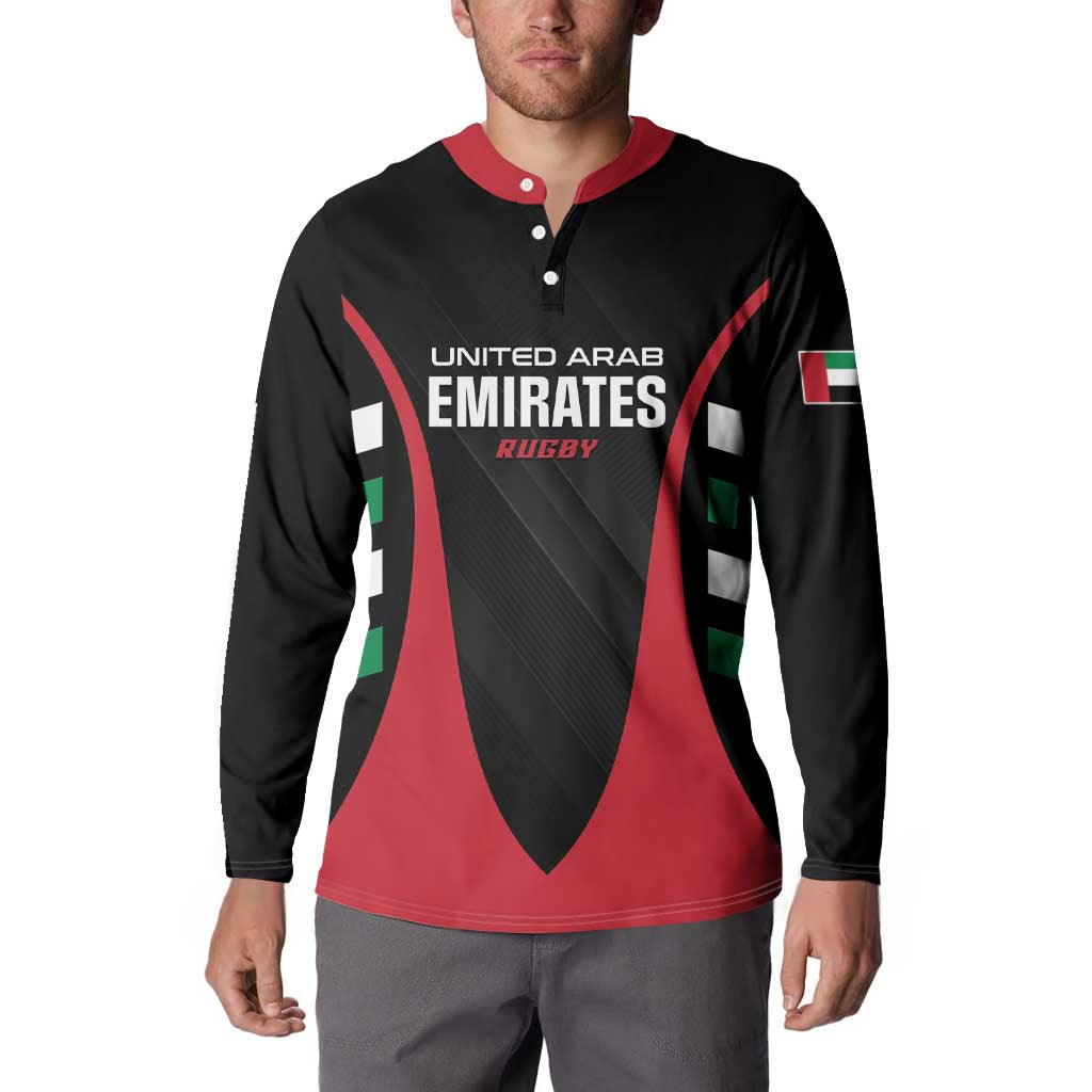 Custom United Arab Emirates Rugby Button Sweatshirt UAE Go Champions