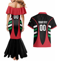 Custom United Arab Emirates Rugby Couples Matching Mermaid Dress and Hawaiian Shirt UAE Go Champions