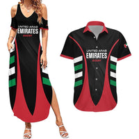 Custom United Arab Emirates Rugby Couples Matching Summer Maxi Dress and Hawaiian Shirt UAE Go Champions