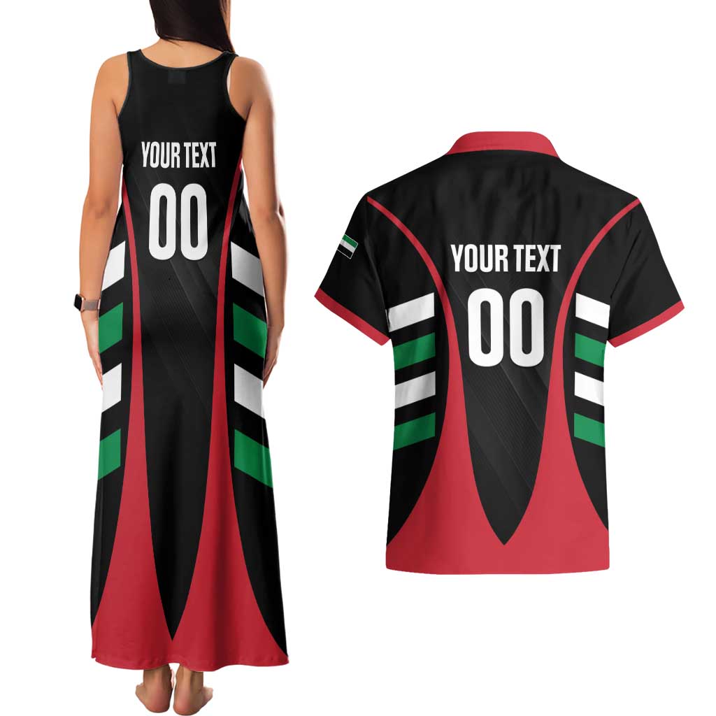 Custom United Arab Emirates Rugby Couples Matching Tank Maxi Dress and Hawaiian Shirt UAE Go Champions
