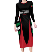Custom United Arab Emirates Rugby Family Matching Long Sleeve Bodycon Dress and Hawaiian Shirt UAE Go Champions