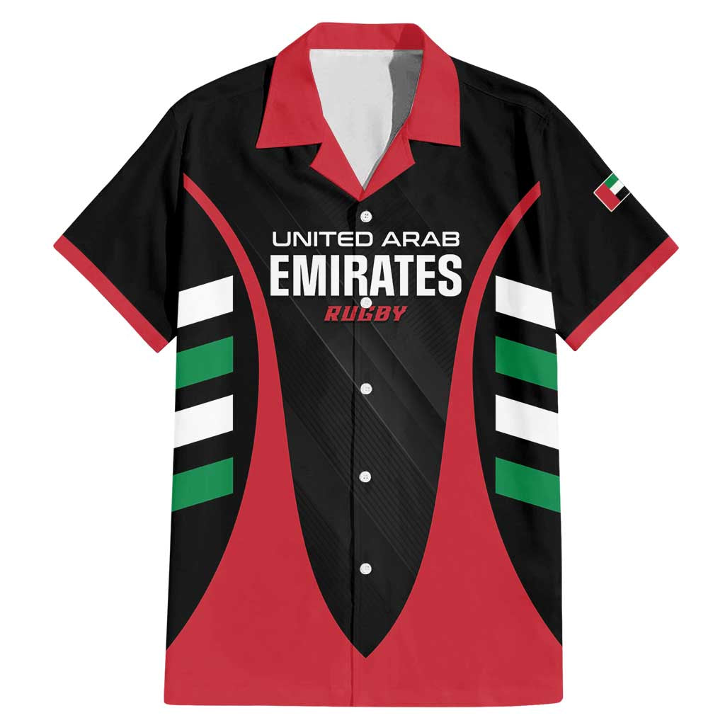 Custom United Arab Emirates Rugby Family Matching Mermaid Dress and Hawaiian Shirt UAE Go Champions