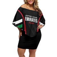 Custom United Arab Emirates Rugby Family Matching Off Shoulder Short Dress and Hawaiian Shirt UAE Go Champions
