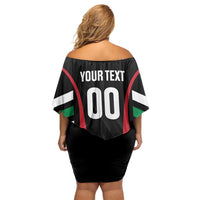 Custom United Arab Emirates Rugby Family Matching Off Shoulder Short Dress and Hawaiian Shirt UAE Go Champions