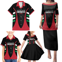 Custom United Arab Emirates Rugby Family Matching Puletasi and Hawaiian Shirt UAE Go Champions