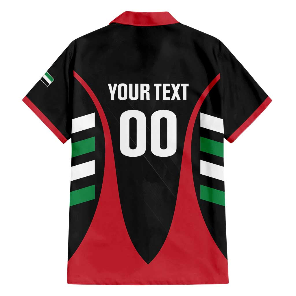 Custom United Arab Emirates Rugby Family Matching Short Sleeve Bodycon Dress and Hawaiian Shirt UAE Go Champions
