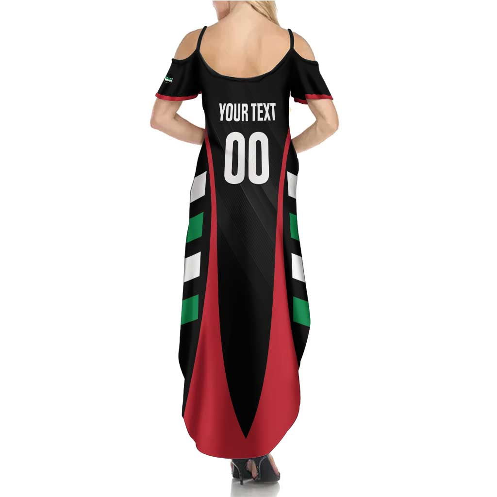 Custom United Arab Emirates Rugby Family Matching Summer Maxi Dress and Hawaiian Shirt UAE Go Champions