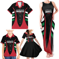 Custom United Arab Emirates Rugby Family Matching Tank Maxi Dress and Hawaiian Shirt UAE Go Champions