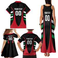 Custom United Arab Emirates Rugby Family Matching Tank Maxi Dress and Hawaiian Shirt UAE Go Champions