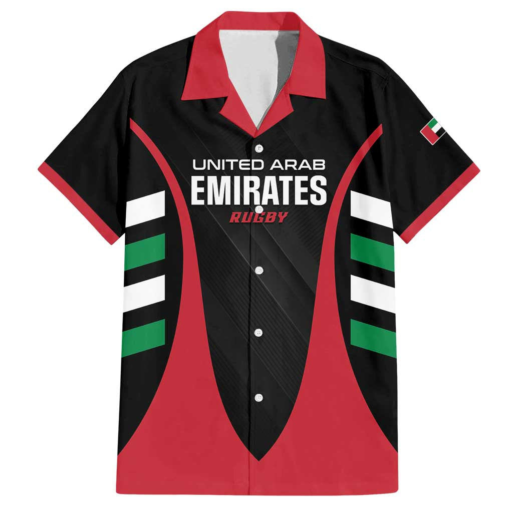 Custom United Arab Emirates Rugby Family Matching Tank Maxi Dress and Hawaiian Shirt UAE Go Champions