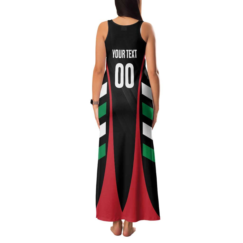 Custom United Arab Emirates Rugby Family Matching Tank Maxi Dress and Hawaiian Shirt UAE Go Champions