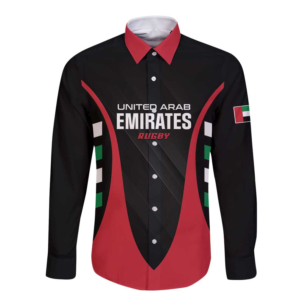 Custom United Arab Emirates Rugby Long Sleeve Button Shirt UAE Go Champions