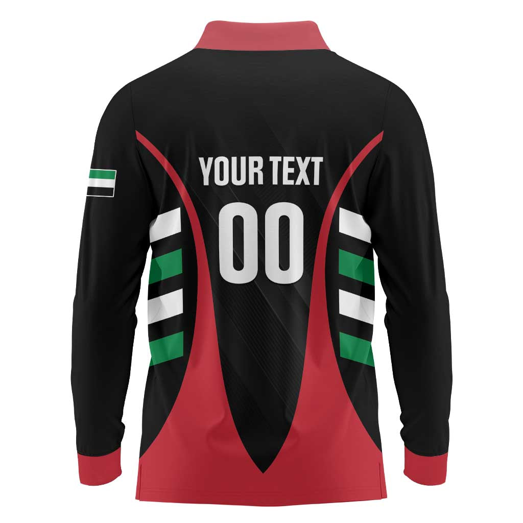 Custom United Arab Emirates Rugby Long Sleeve Polo Shirt UAE Go Champions