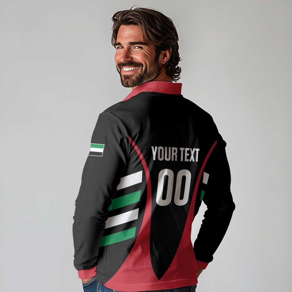 Custom United Arab Emirates Rugby Long Sleeve Polo Shirt UAE Go Champions