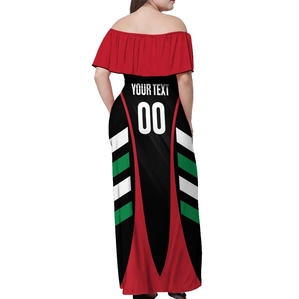 Custom United Arab Emirates Rugby Off Shoulder Maxi Dress UAE Go Champions