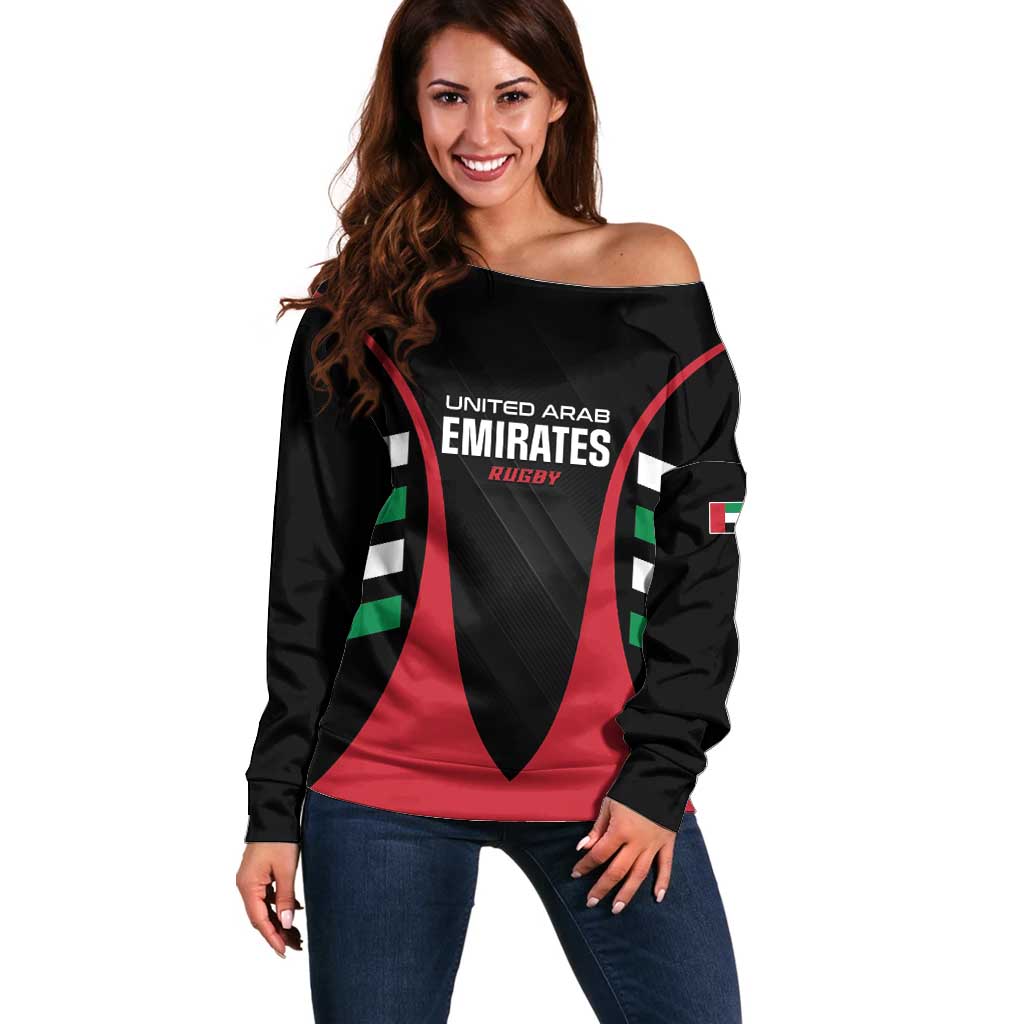 Custom United Arab Emirates Rugby Off Shoulder Sweater UAE Go Champions