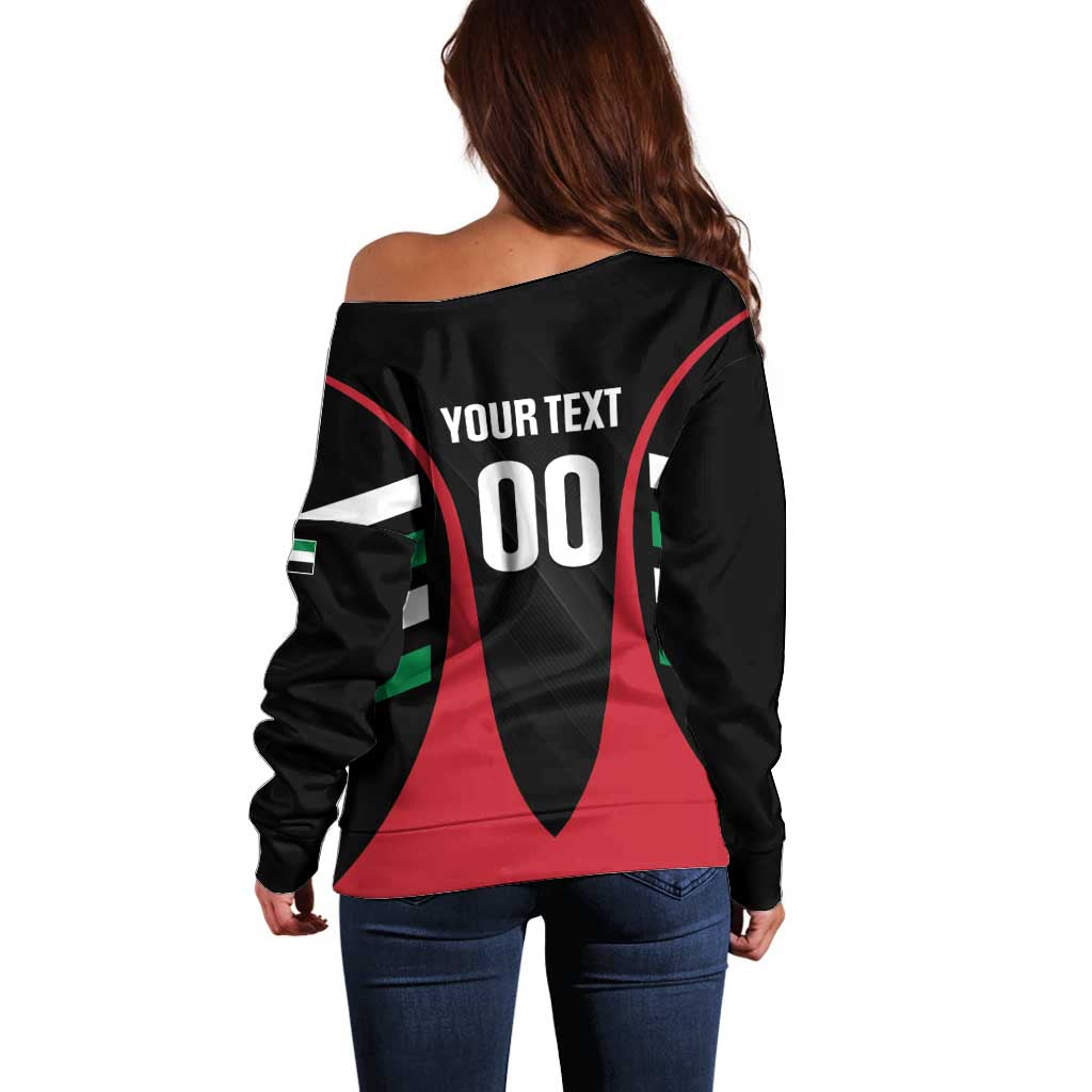 Custom United Arab Emirates Rugby Off Shoulder Sweater UAE Go Champions