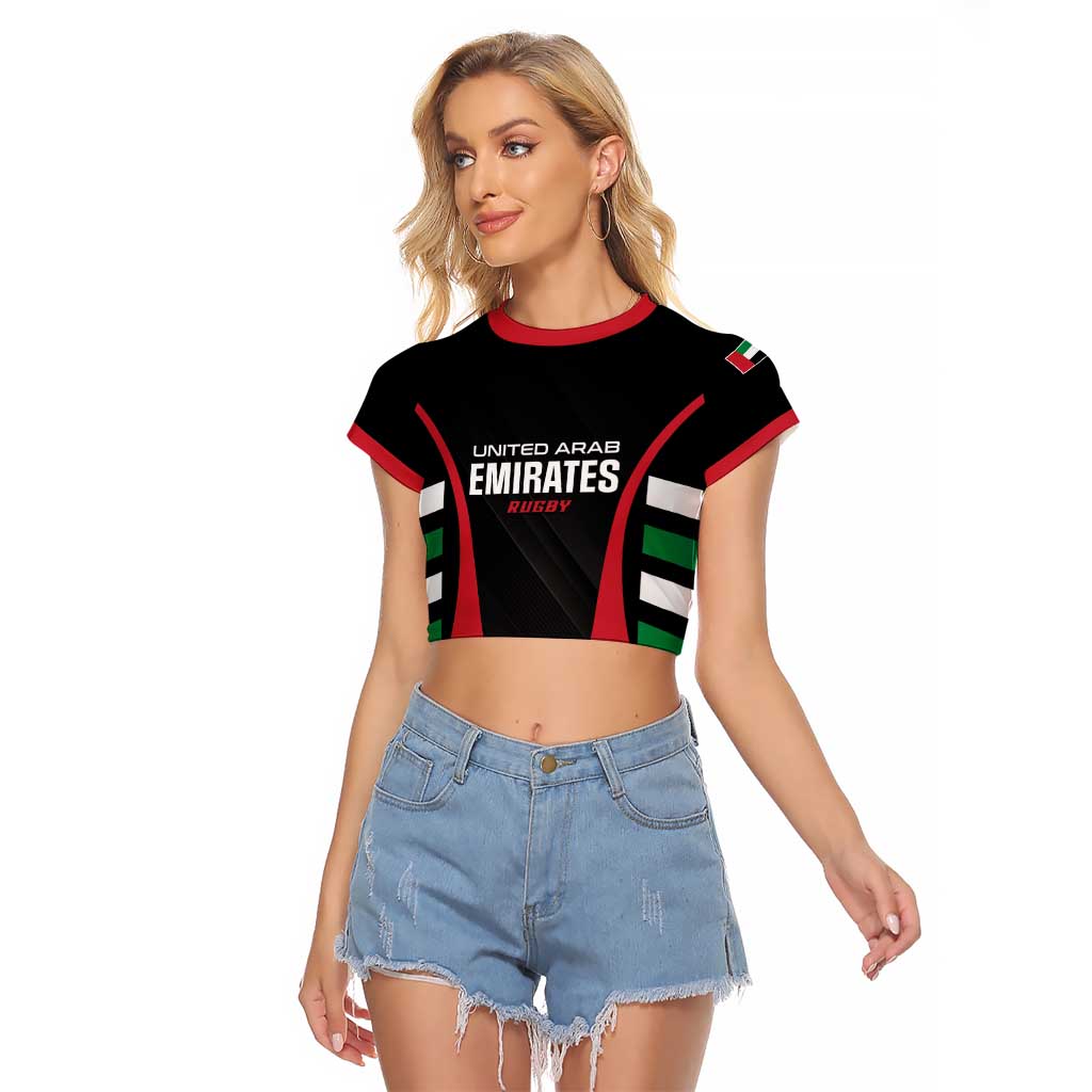 Custom United Arab Emirates Rugby Raglan Cropped T Shirt UAE Go Champions