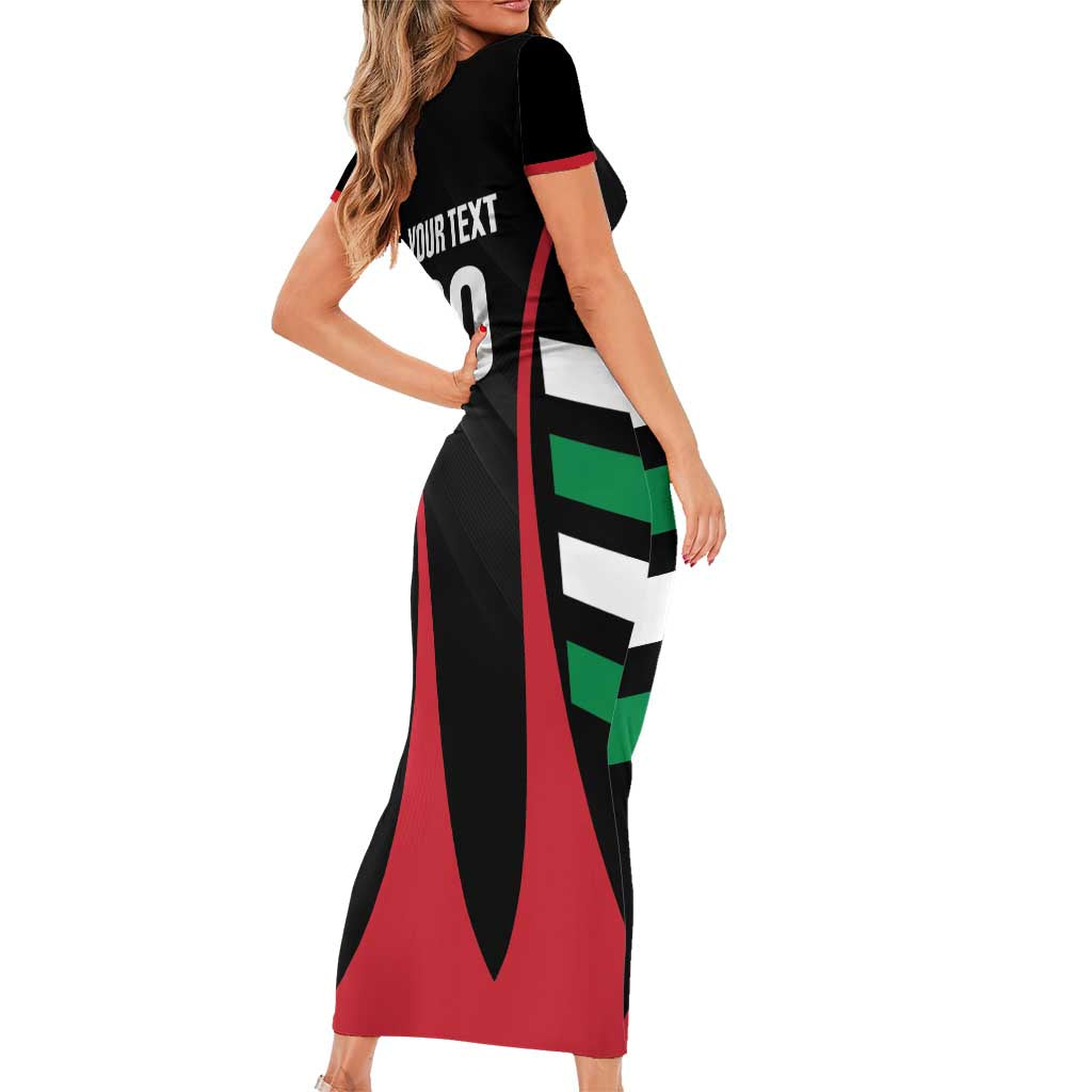 Custom United Arab Emirates Rugby Short Sleeve Bodycon Dress UAE Go Champions