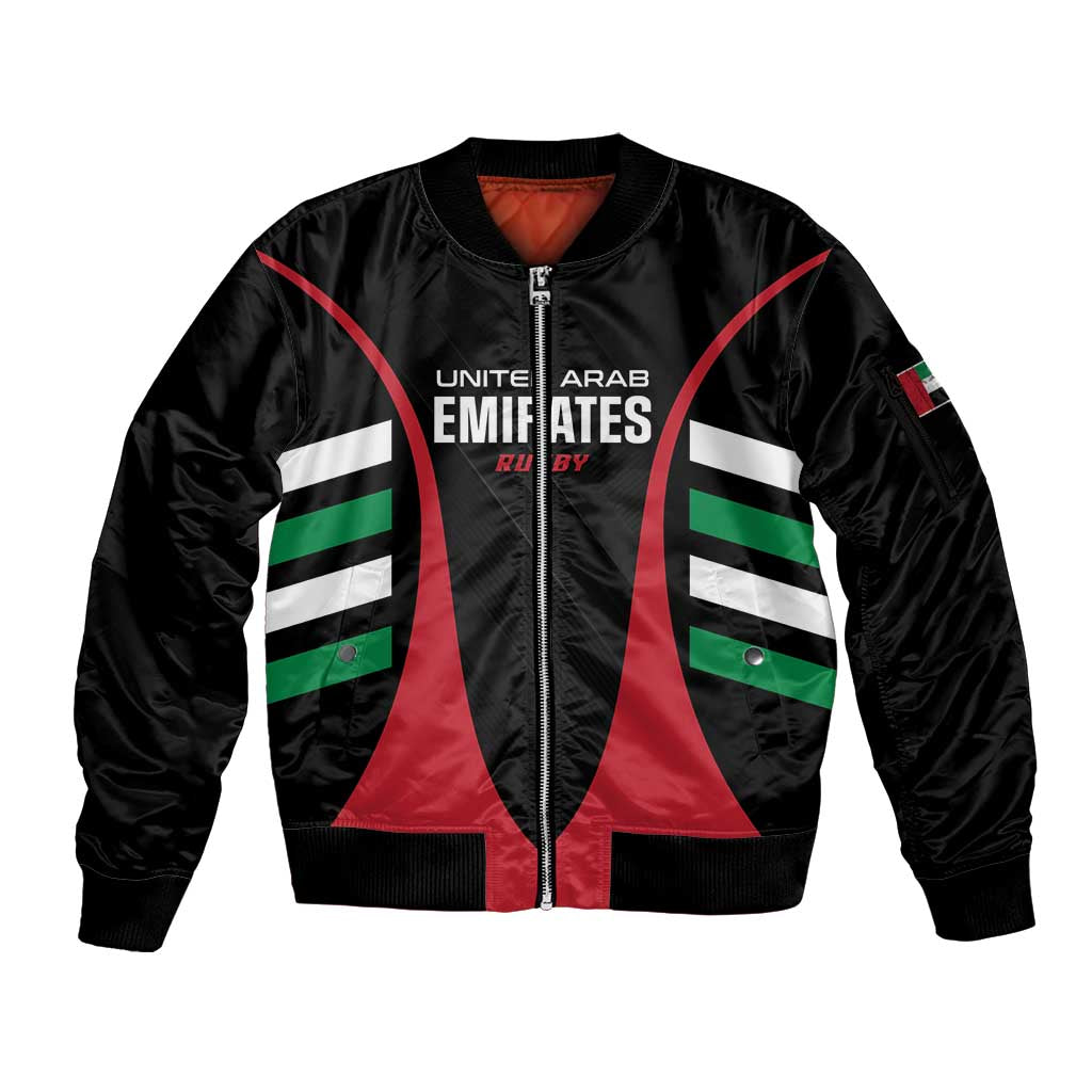 Custom United Arab Emirates Rugby Sleeve Zip Bomber Jacket UAE Go Champions