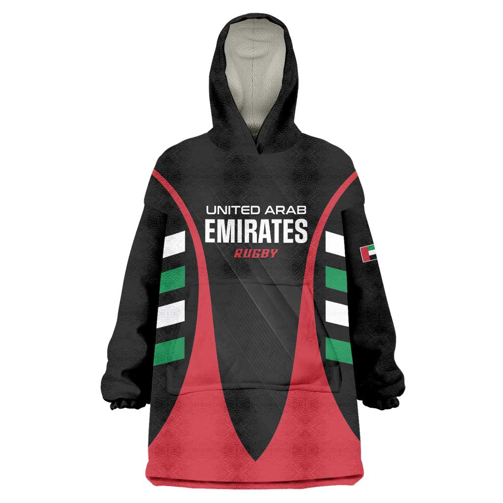 Custom United Arab Emirates Rugby Wearable Blanket Hoodie UAE Go Champions