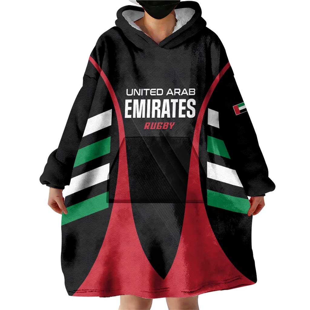 Custom United Arab Emirates Rugby Wearable Blanket Hoodie UAE Go Champions