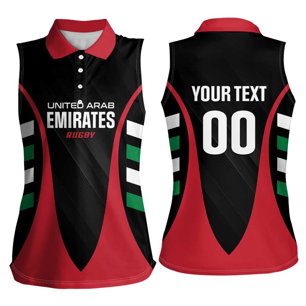 Custom United Arab Emirates Rugby Women Sleeveless Polo Shirt UAE Go Champions