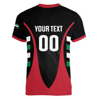 Custom United Arab Emirates Rugby Women V-Neck T-Shirt UAE Go Champions