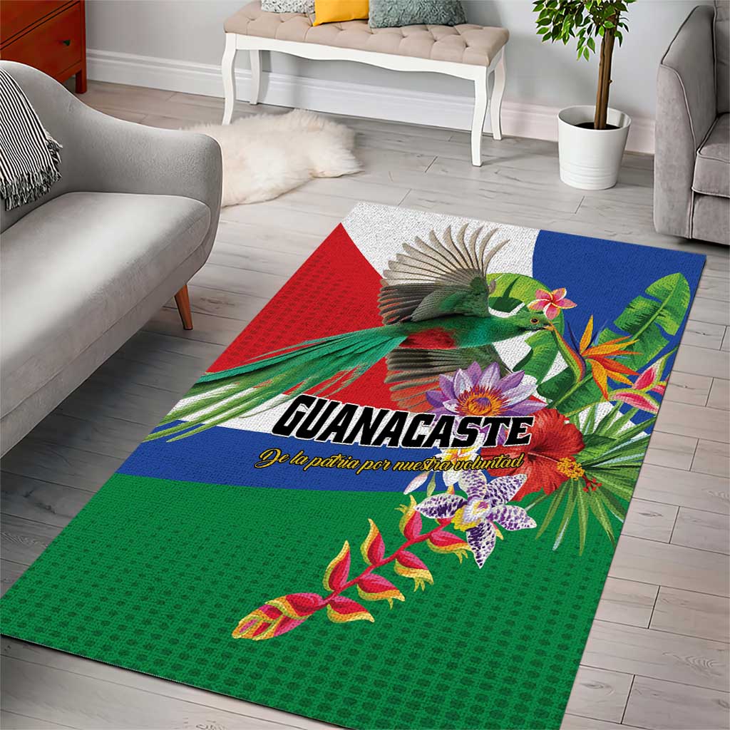 Costa Rica Guanacaste Day Area Rug Resplendent Quetzal Tropical Flowers - Wonder Print Shop
