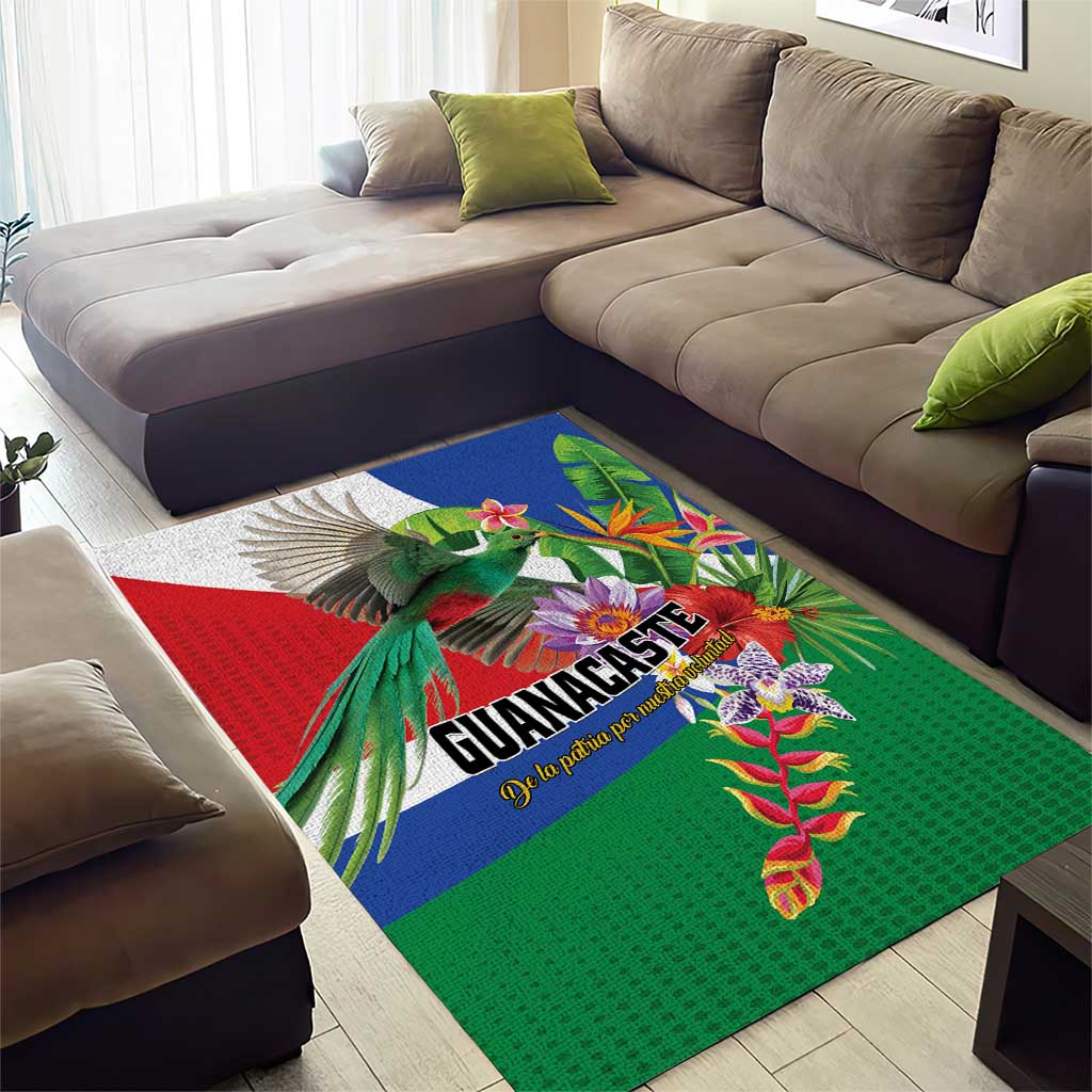 Costa Rica Guanacaste Day Area Rug Resplendent Quetzal Tropical Flowers - Wonder Print Shop