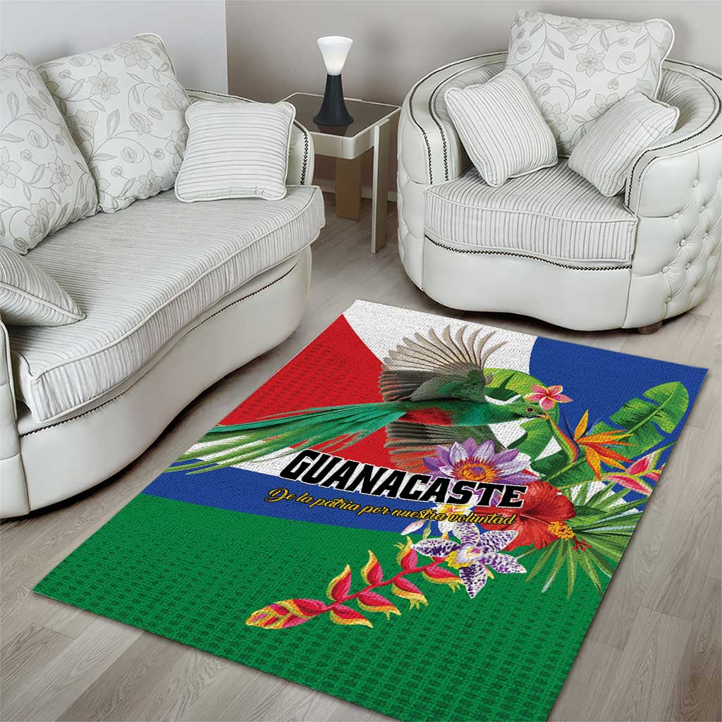 Costa Rica Guanacaste Day Area Rug Resplendent Quetzal Tropical Flowers - Wonder Print Shop