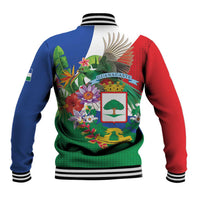 Costa Rica Guanacaste Day Baseball Jacket Resplendent Quetzal Tropical Flowers - Wonder Print Shop