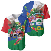 Costa Rica Guanacaste Day Baseball Jersey Resplendent Quetzal Tropical Flowers - Wonder Print Shop