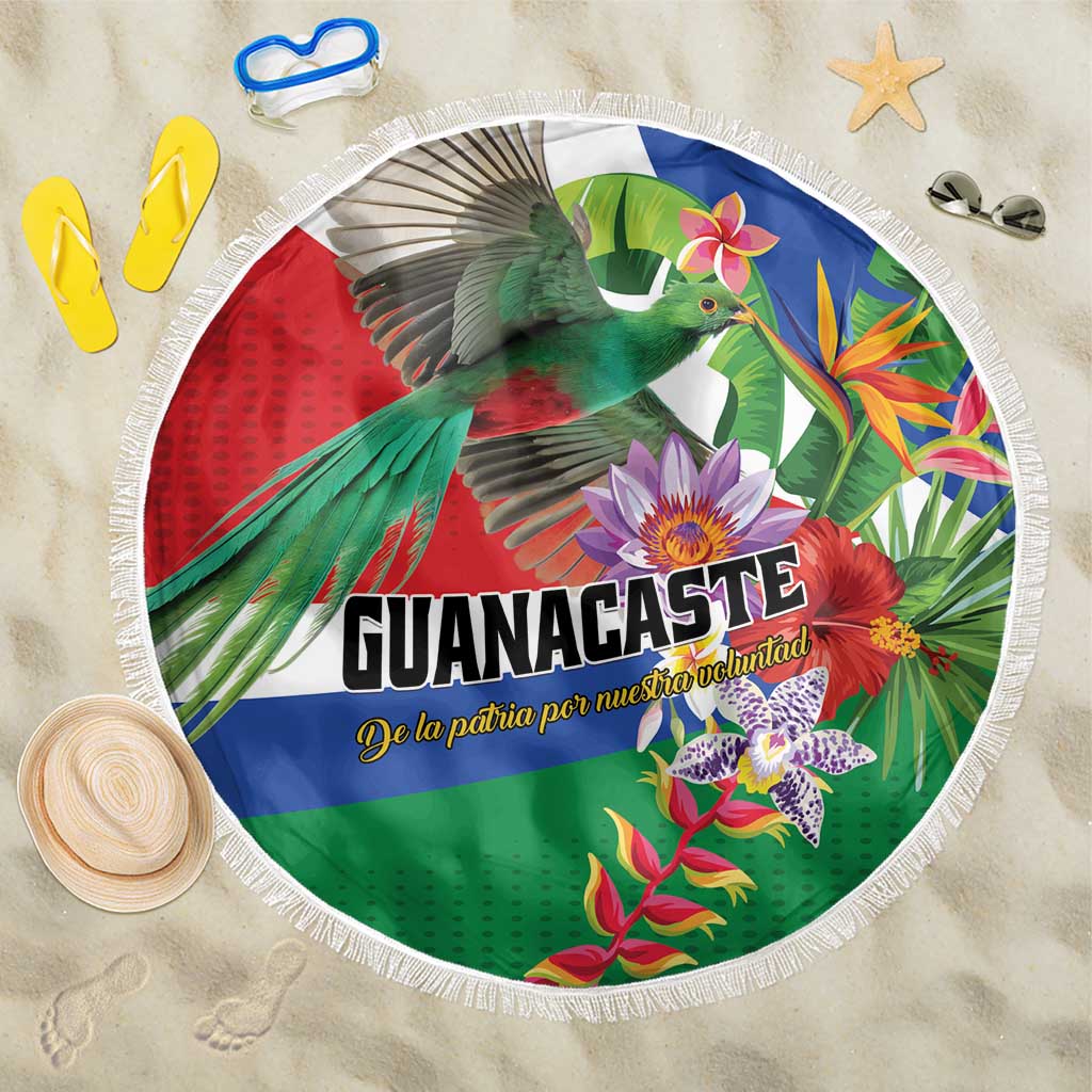 Costa Rica Guanacaste Day Beach Blanket Resplendent Quetzal Tropical Flowers - Wonder Print Shop
