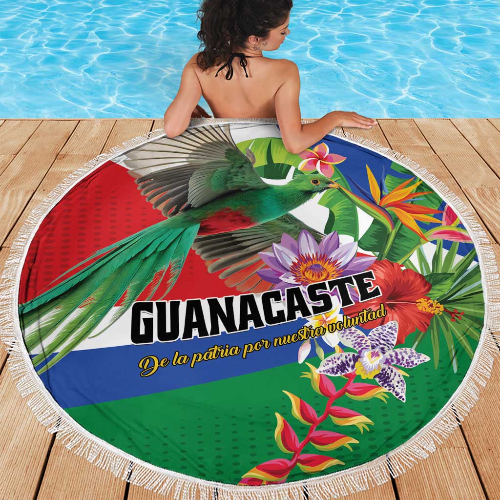 Costa Rica Guanacaste Day Beach Blanket Resplendent Quetzal Tropical Flowers - Wonder Print Shop