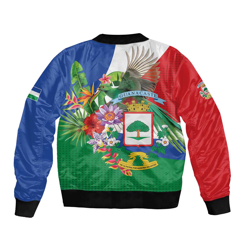 Costa Rica Guanacaste Day Bomber Jacket Resplendent Quetzal Tropical Flowers - Wonder Print Shop