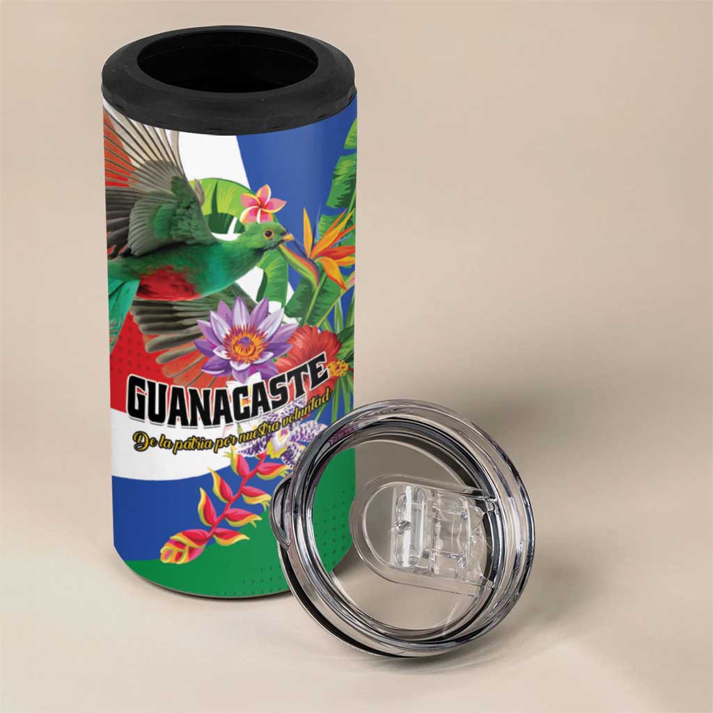 Costa Rica Guanacaste Day 4 in 1 Can Cooler Tumbler Resplendent Quetzal Tropical Flowers - Wonder Print Shop