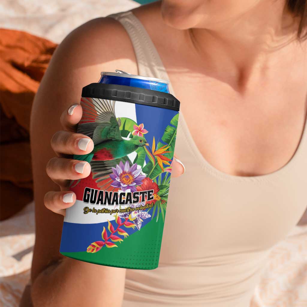 Costa Rica Guanacaste Day 4 in 1 Can Cooler Tumbler Resplendent Quetzal Tropical Flowers - Wonder Print Shop