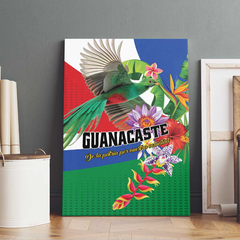 Costa Rica Guanacaste Day Canvas Wall Art Resplendent Quetzal Tropical Flowers - Wonder Print Shop