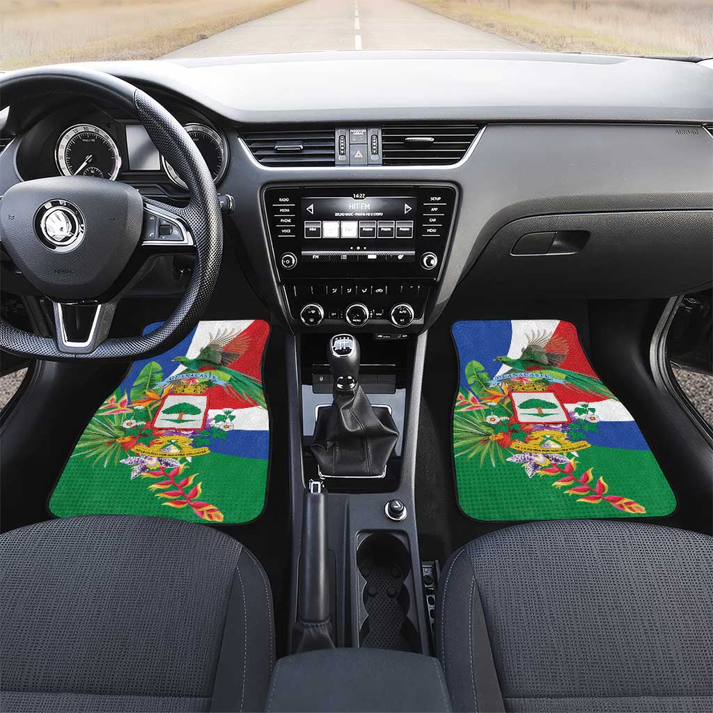Costa Rica Guanacaste Day Car Mats Resplendent Quetzal Tropical Flowers - Wonder Print Shop