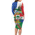 Costa Rica Guanacaste Day Family Matching Long Sleeve Bodycon Dress and Hawaiian Shirt Resplendent Quetzal Tropical Flowers - Wonder Print Shop