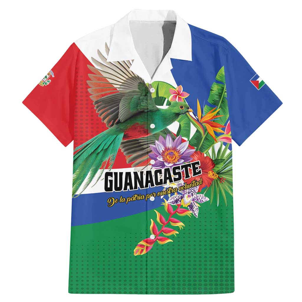 Costa Rica Guanacaste Day Family Matching Mermaid Dress and Hawaiian Shirt Resplendent Quetzal Tropical Flowers - Wonder Print Shop