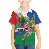 Costa Rica Guanacaste Day Family Matching Mermaid Dress and Hawaiian Shirt Resplendent Quetzal Tropical Flowers - Wonder Print Shop